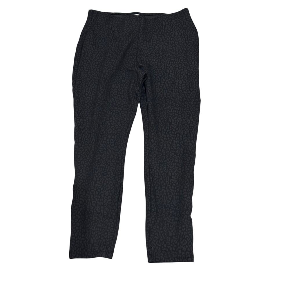 Nanette Lepore L black animal print legging skinny pants pull on style stretchy